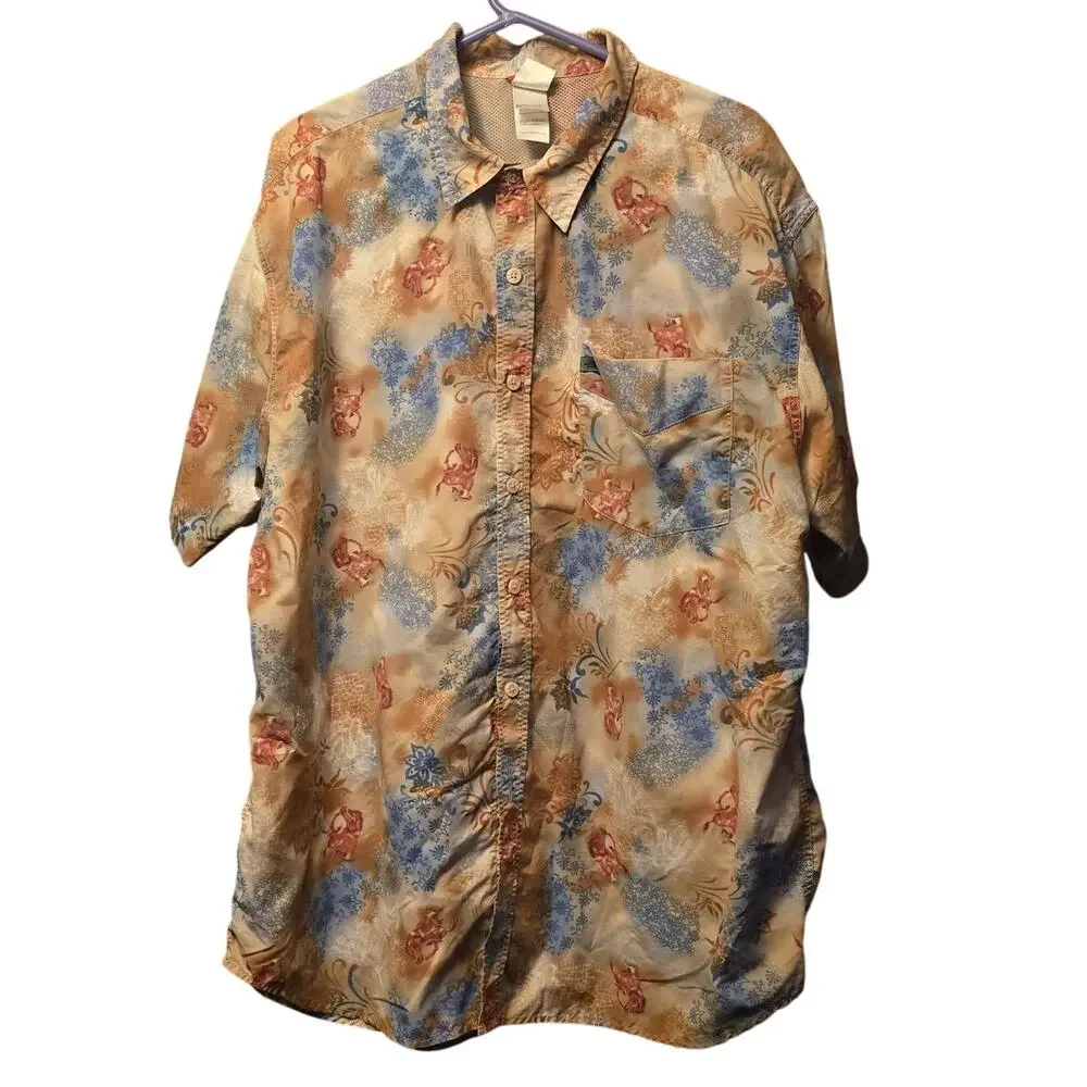 The North Face mens button front bucking bronco shirt size XXL